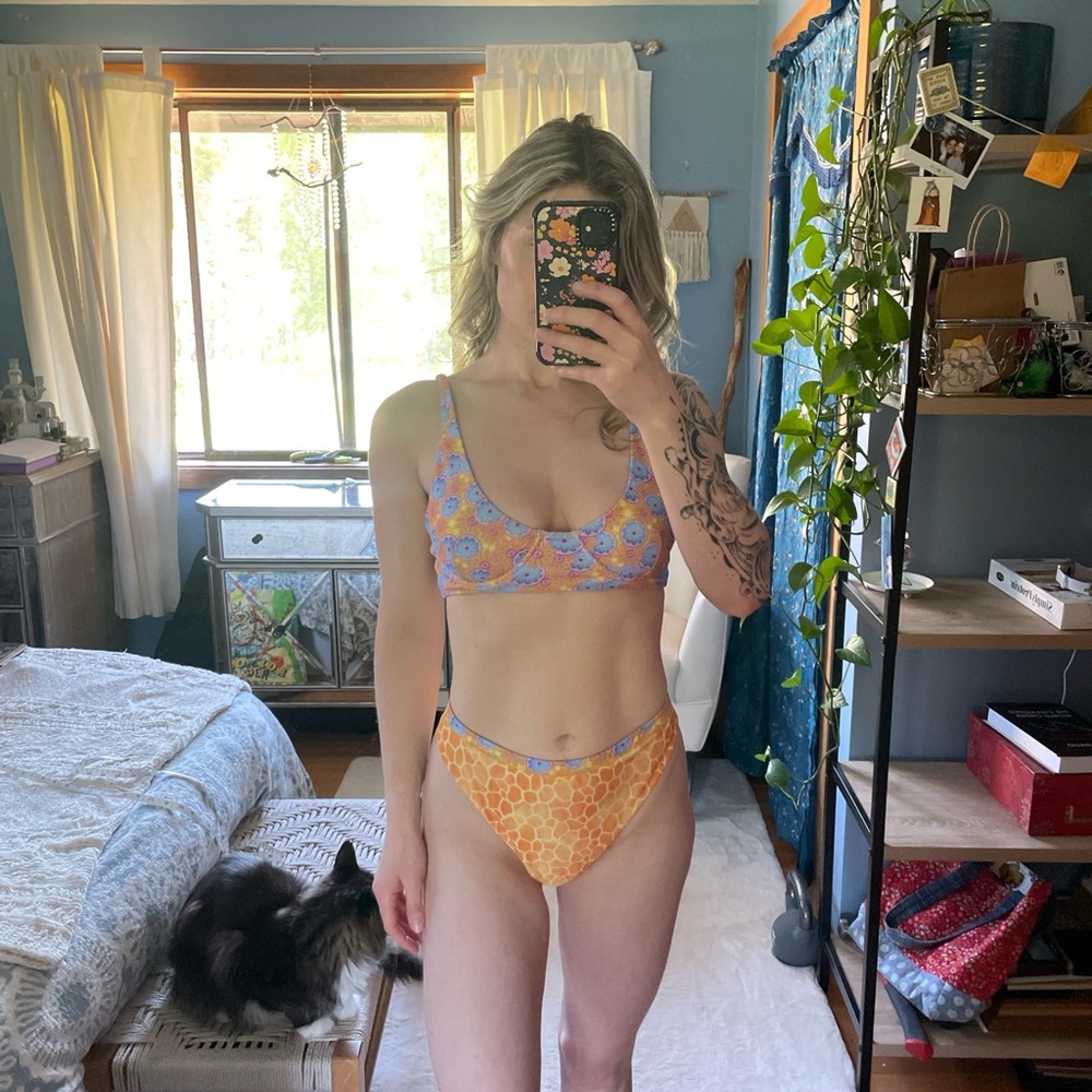 reversible high waisted bikini set